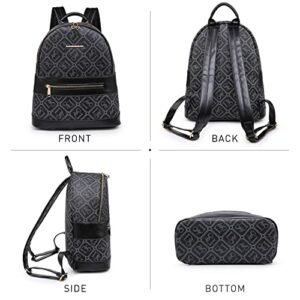 Dasein Womens Backpack Purse Casual Travel School Daypack with Matching Wristlet 2Pcs Set (DS-Black)