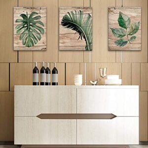 Banana Leaf Nature Wall Art Canvas Paintings kitchen Living room Painting For Wall Wall Art Green Tropical Leaf Art Small Wall Art FLower Canvas Wall Art Tropical Plant Wall Art Green Leaf Wall art