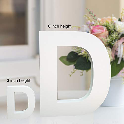 Multiple Sizes Decorative Free-Standing Alphabet Letters for Children Kids Bedroom Wedding Birthday Party Home Decor (H, 8inch / 20.32cm)