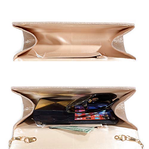 Mansherry Evening Bag Clutch Purses for Women, Ladies Sparkling Party Handbag Wedding Bag Purse Champagne