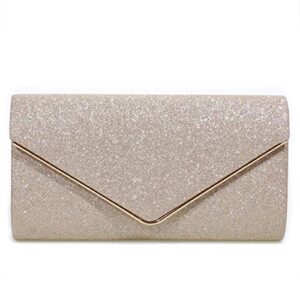 Mansherry Evening Bag Clutch Purses for Women, Ladies Sparkling Party Handbag Wedding Bag Purse Champagne