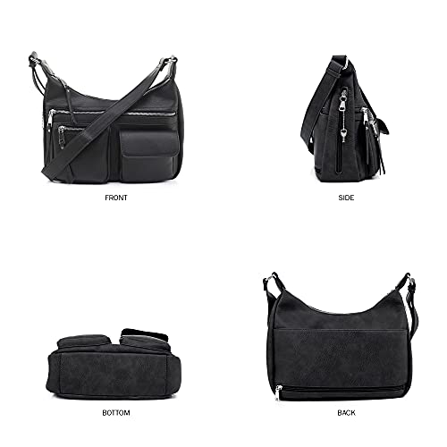 Jessie & James Large Concealed Carry Crossbody Bag For Women Gunbag Shoulder Purse With Detachable Holster Black