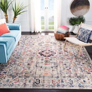 safavieh madison collection 6′ x 9′ grey/blue mad468f boho chic medallion distressed non-shedding living room bedroom dining home office area rug