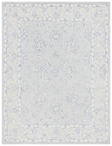 SAFAVIEH Micro-Loop Collection 8' x 10' Blue / Beige MLP535M Handmade Premium Wool Area Rug