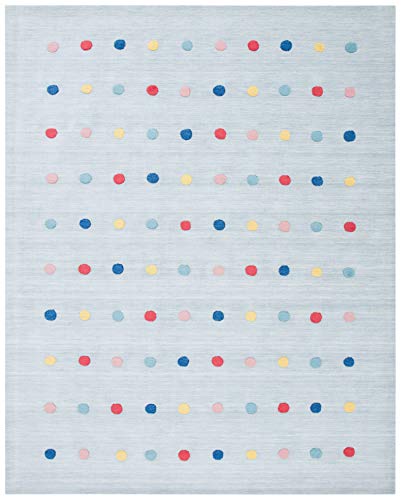 SAFAVIEH Kids Collection 5' x 8' Grey SFK803F Handmade Polka Dot Wool Area Rug