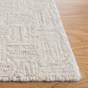 SAFAVIEH Micro-Loop Collection 9' x 12' Light Grey/Ivory MLP537F Handmade Premium Wool Area Rug