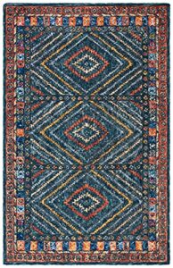 safavieh aspen collection 2′ x 3′ rust / green apn815p handmade boho wool accent rug