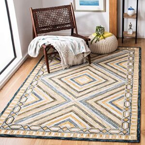 safavieh aspen collection 8′ x 10′ navy / gold apn809n handmade boho wool area rug