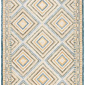 SAFAVIEH Aspen Collection 8' x 10' Navy / Gold APN809N Handmade Boho Wool Area Rug