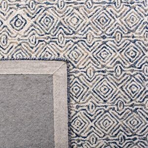 SAFAVIEH Micro-Loop Collection 9' x 12' Navy/Ivory MLP526N Handmade Premium Wool Area Rug