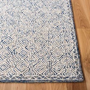 SAFAVIEH Micro-Loop Collection 9' x 12' Navy/Ivory MLP526N Handmade Premium Wool Area Rug