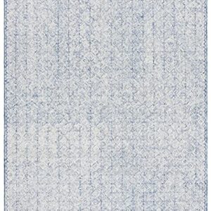 SAFAVIEH Micro-Loop Collection 9' x 12' Navy/Ivory MLP526N Handmade Premium Wool Area Rug