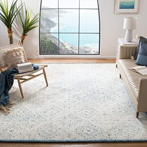 safavieh glamour collection 9′ x 12′ blue/ivory glm660m handmade premium wool area rug