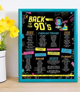 katie doodle 90s party decorations or preppy room decor – includes vintage 11×14 inch back-to-the-90s poster [11×14]