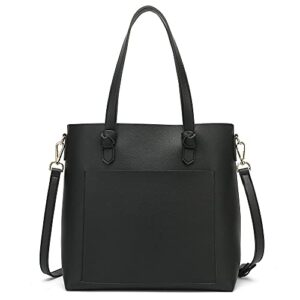 scarleton tote bag for women, top handle purses, satchel handbag, faux leather hobo, shoulder bag, crossbody bag, h1156208101 – black