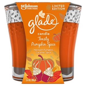 glade candle jar air freshener, toasty pumpkin spice 3.4 oz