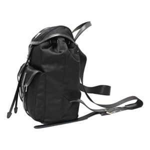 Prada Black Tessuto Nylon Soft Calf Leather Adjustable Backpack 1BZ677