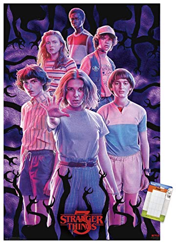 Trends International Netflix Stranger Things: Season 3 - Group Wall Poster, 22.375" x 34", Poster & Mount Bundle