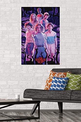 Trends International Netflix Stranger Things: Season 3 - Group Wall Poster, 22.375" x 34", Poster & Mount Bundle