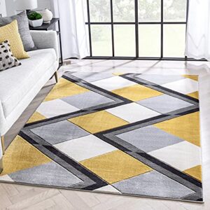 well woven naya gold modern geometric diamond boxes pattern area rug