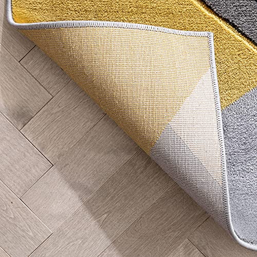 Well Woven Naya Gold Modern Geometric Diamond Boxes Pattern Area Rug