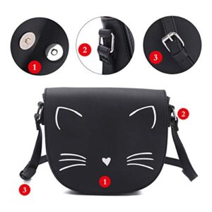 Gladdon Black Crossbody Bags for Teen Girls Small Fashion Preteen Purses Cat