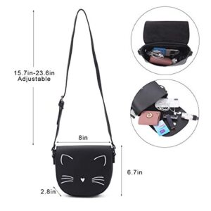 Gladdon Black Crossbody Bags for Teen Girls Small Fashion Preteen Purses Cat