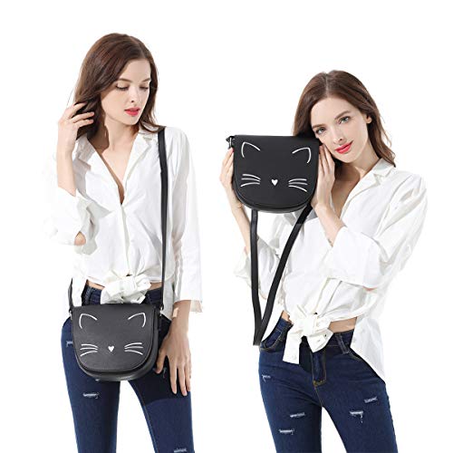 Gladdon Black Crossbody Bags for Teen Girls Small Fashion Preteen Purses Cat