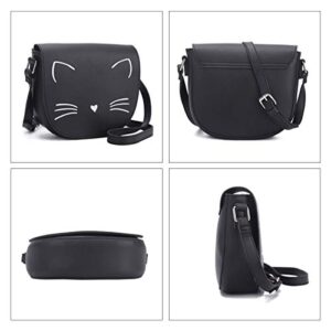 Gladdon Black Crossbody Bags for Teen Girls Small Fashion Preteen Purses Cat