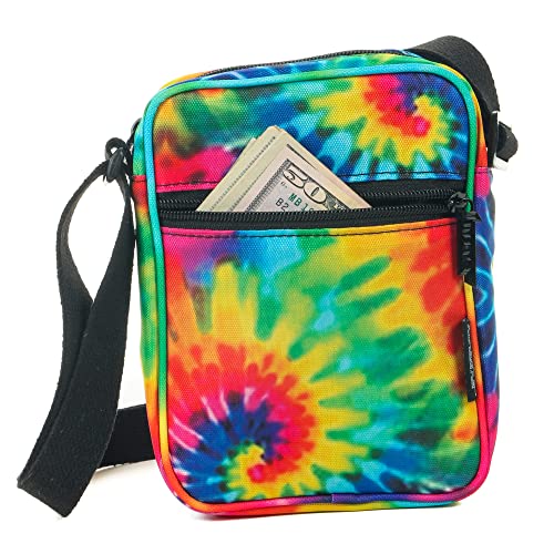 FYDELITY Small Crossbody Bag Men Women Sling Bag Festival Crossbody Bag for Men Women Sling Side Shoulder Bag 80s Crossbody Bag Festival Bag Tie Dye Crossbody Purse Crossbody Bag Tie Dye Crossbody Bag