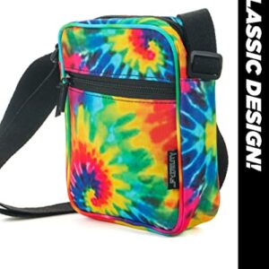 FYDELITY Small Crossbody Bag Men Women Sling Bag Festival Crossbody Bag for Men Women Sling Side Shoulder Bag 80s Crossbody Bag Festival Bag Tie Dye Crossbody Purse Crossbody Bag Tie Dye Crossbody Bag