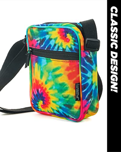 FYDELITY Small Crossbody Bag Men Women Sling Bag Festival Crossbody Bag for Men Women Sling Side Shoulder Bag 80s Crossbody Bag Festival Bag Tie Dye Crossbody Purse Crossbody Bag Tie Dye Crossbody Bag