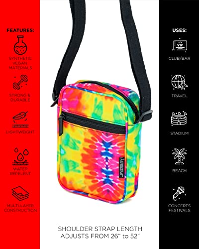 FYDELITY Small Crossbody Bag Men Women Sling Bag Festival Crossbody Bag for Men Women Sling Side Shoulder Bag 80s Crossbody Bag Festival Bag Tie Dye Crossbody Purse Crossbody Bag Tie Dye Crossbody Bag