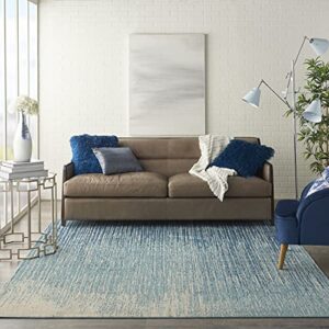 nourison passion abstract navy/light blue 8′ x 10′ area -rug, easy -cleaning, non shedding, bed room, living room, dining room, kitchen (8×10)