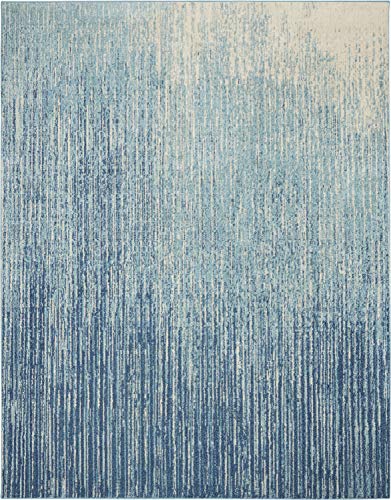 Nourison Passion Abstract Navy/Light Blue 8' x 10' Area -Rug, Easy -Cleaning, Non Shedding, Bed Room, Living Room, Dining Room, Kitchen (8x10)