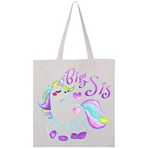 inktastic big sis unicorn tote bag 0020 white 301e3
