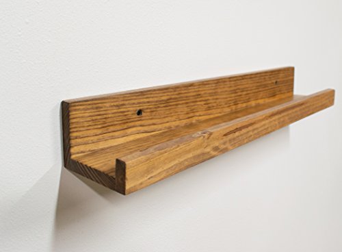 JustKnotWood Wood Picture Ledge Floating Ledge Wall Shelves, 36 inch, Early American