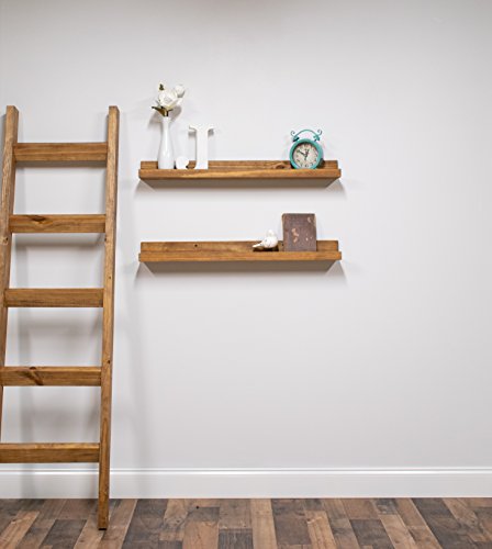 JustKnotWood Wood Picture Ledge Floating Ledge Wall Shelves, 36 inch, Early American