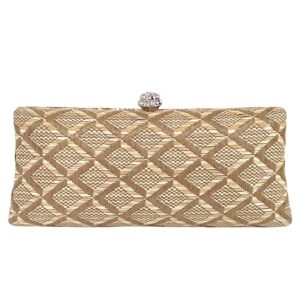 geometric patterned raffia straw box clutch, natural