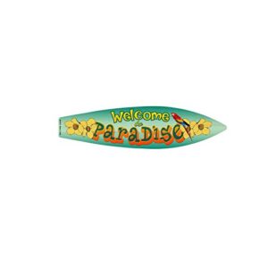 Bundle: Home Decor Metal Surfboard Beach Signs - Welcome to Paradise Sign, Endless Summer Sign, Tropical Bar Sign and Flip Flop Sign