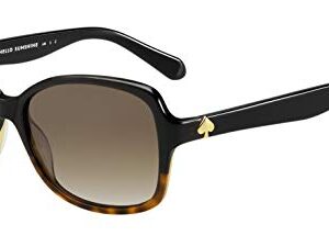 Kate Spade New York Women's Ayleen Rectangular Sunglasses, Black Havana, 56 mm