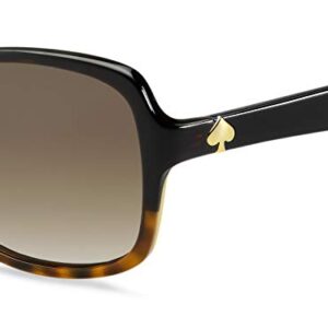 Kate Spade New York Women's Ayleen Rectangular Sunglasses, Black Havana, 56 mm