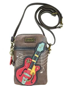 chala guitar cellphone crossbody handbag – convertible strap 5″ x 7.5″ x 1″