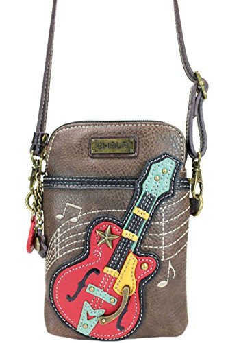 Chala Guitar Cellphone Crossbody Handbag - Convertible Strap 5" x 7.5" x 1"