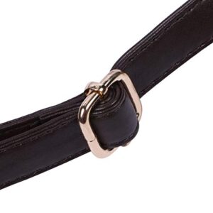 BEAULEGAN Purse Strap Replacement - Full Grain Microfiber Leather - 59 Inch Long Adjustable for Crossbody Shoulder Bag - 0.7 Inch Wide, Dark Brown/Gold