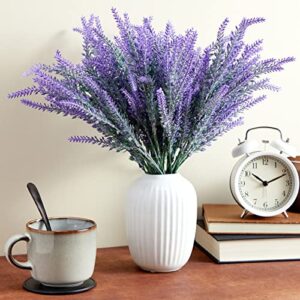 12 Bundles Artificial Lavender Flowers, Wild Purple Fake Plants for Bouquets for Wedding, Easter Decorations, Door Wreaths, Farmhouse Home Decor (14 x 2 x 3 in)