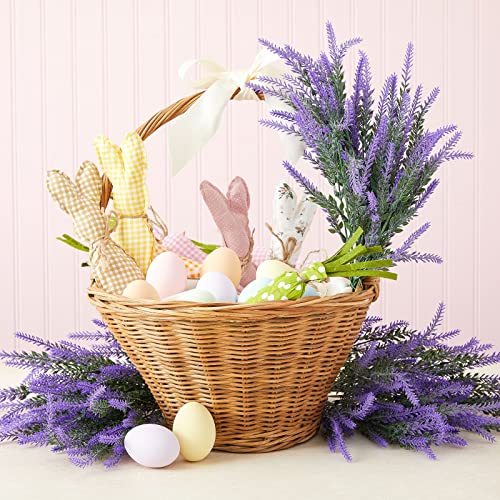 12 Bundles Artificial Lavender Flowers, Wild Purple Fake Plants for Bouquets for Wedding, Easter Decorations, Door Wreaths, Farmhouse Home Decor (14 x 2 x 3 in)