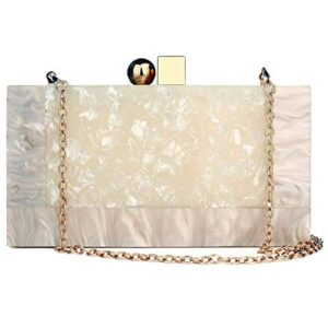 black and white purse acrylic clutch evening handbags crossbody bags for women (gold)