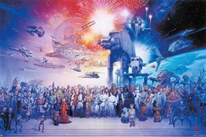 poster stop online the star wars galaxy – episode i-vi – movie poster/print (all characters, spaceships & vehicles) (size 36″ x 24″)