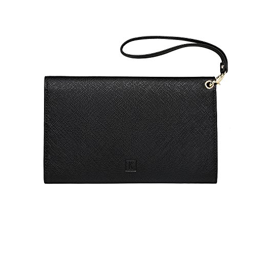 KROSSLON Rfid Passport Holder Wristlet Travel Wallet Trifold Documents Organizer Slim Purse, Fit US UK CA Passport Cover Traveling Accessories for Women, Black(201#)